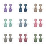Silicone Baby Spoon & Fork Set with Bear Handles - view 2