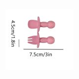 Silicone Baby Spoon & Fork Set with Bear Handles - view 3