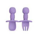 Silicone Baby Spoon & Fork Set with Bear Handles - view 1