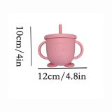 Bear-Embossed Silicone Training Cup with Straw - view 3