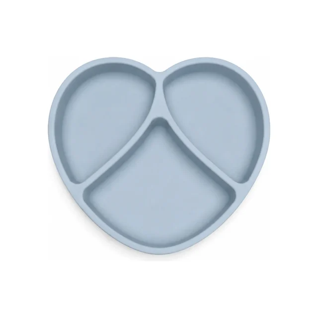 Heart-Shaped Silicone Plate with Curved Compartments